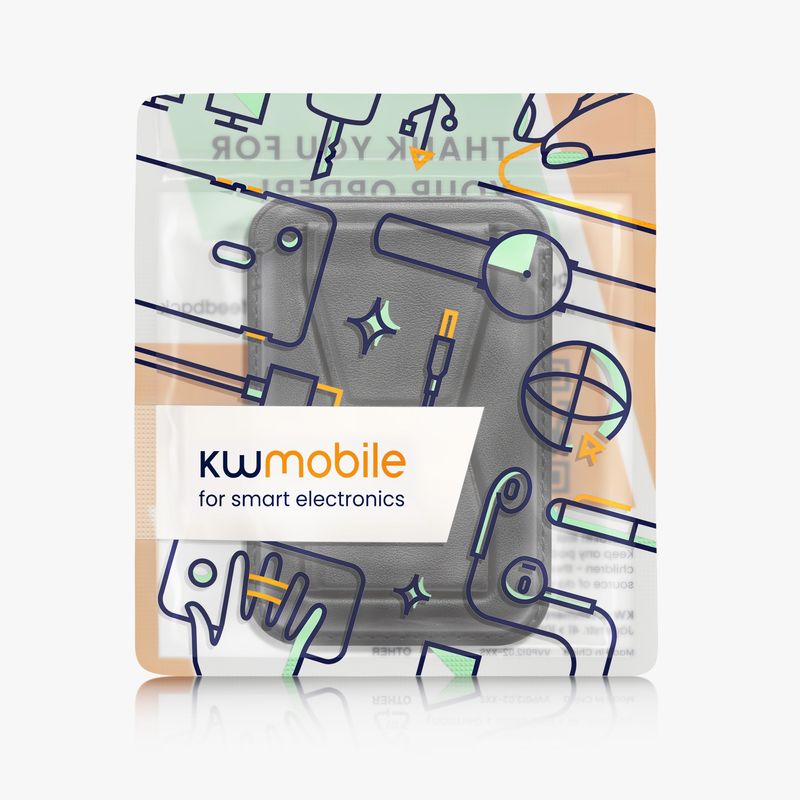 Laptop, Telefoane si Tablete - Telefoane mobile si accesorii - Accesorii Telefoane - Huse telefoane - Husa universala Kwmobile, functie stand, buzunar pentru card, anti-alunecare, piele ecologica, negru - Infinity.ro