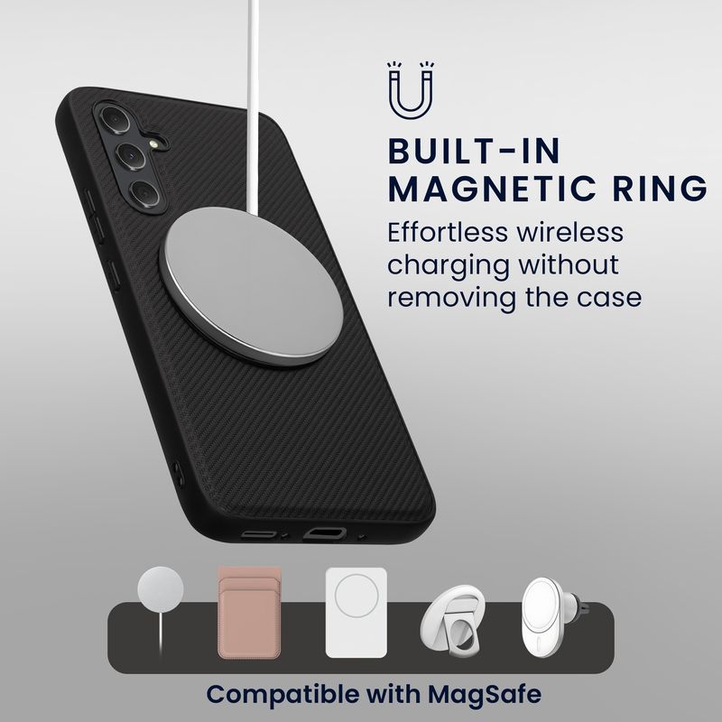 Laptop, Telefoane si Tablete - Telefoane mobile si accesorii - Accesorii Telefoane - Huse telefoane - Husa Kwmobile pentru Samsung Galaxy A54 5G, compatibilitate MagSafe, anti-alunecare, plastic, piele ecologica, negru - Infinity.ro