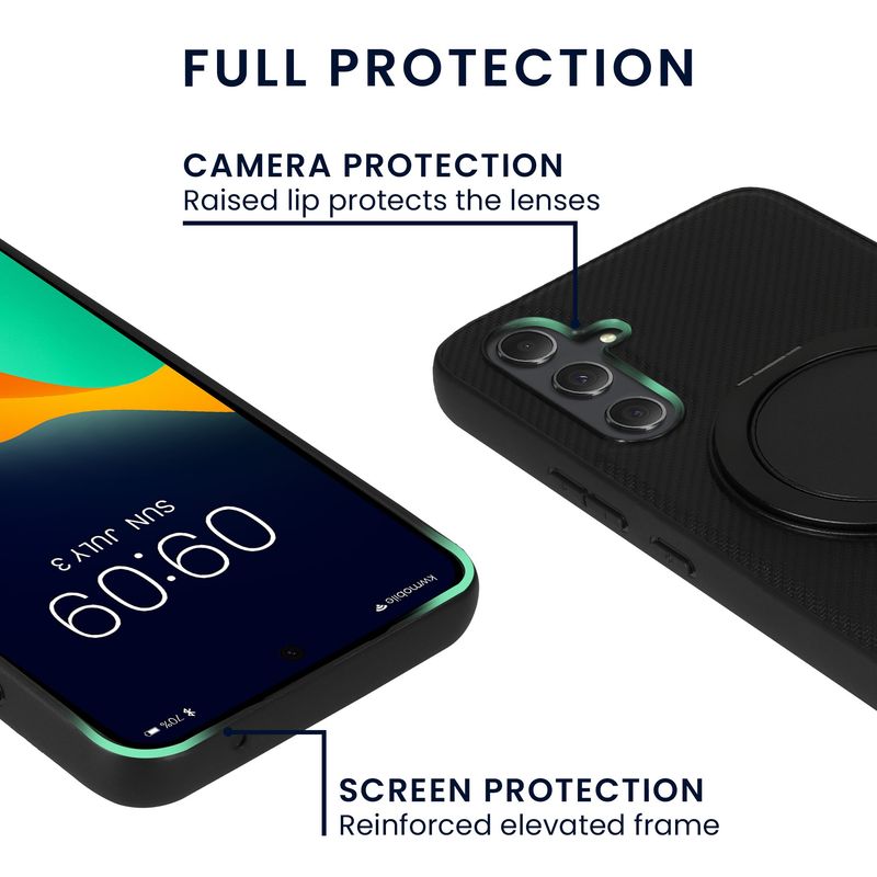 Laptop, Telefoane si Tablete - Telefoane mobile si accesorii - Accesorii Telefoane - Huse telefoane - Husa Kwmobile pentru Samsung Galaxy A54 5G, compatibilitate MagSafe, anti-alunecare, plastic, piele ecologica, negru - Infinity.ro