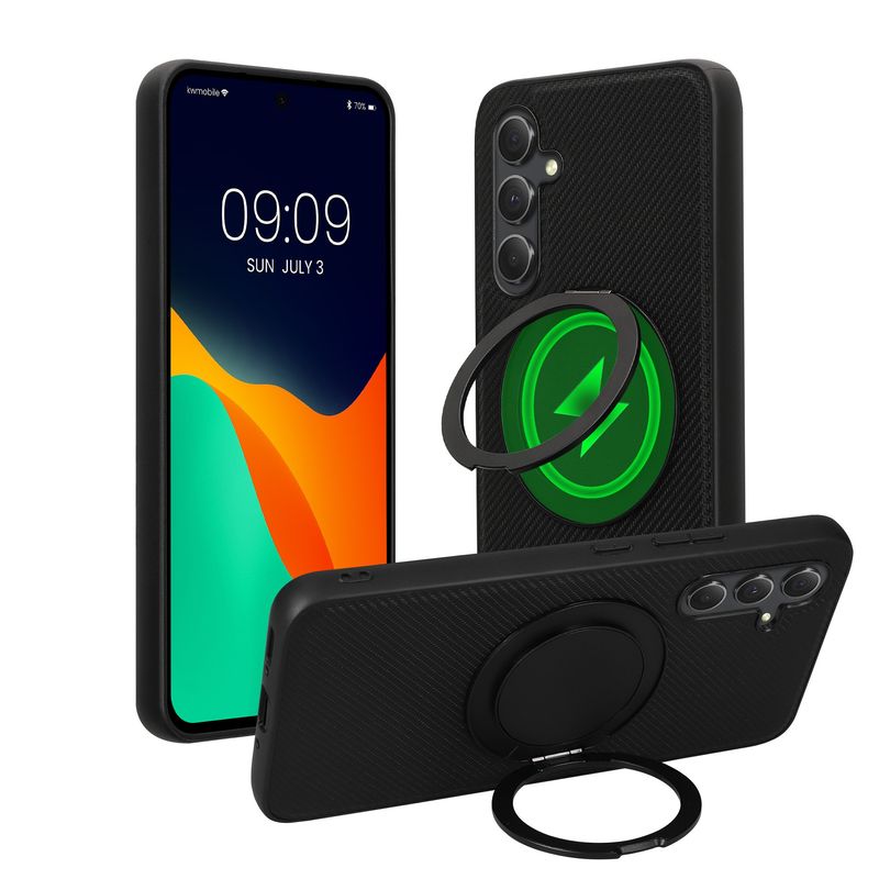 Laptop, Telefoane si Tablete - Telefoane mobile si accesorii - Accesorii Telefoane - Huse telefoane - Husa Kwmobile pentru Samsung Galaxy A54 5G, compatibilitate MagSafe, anti-alunecare, plastic, piele ecologica, negru - Infinity.ro