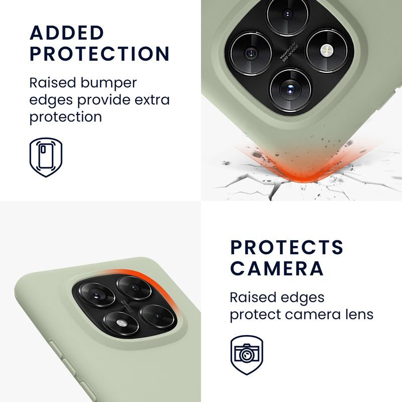 Laptop, Telefoane si Tablete - Telefoane mobile si accesorii - Accesorii Telefoane - Huse telefoane - Husa Kwmobile pentru Xiaomi Redmi Note 14 Pro 5G/Redmi Note 14 Pro Plus 5G/Poco X7, incarcare wireless, silicon, verde - Infinity.ro