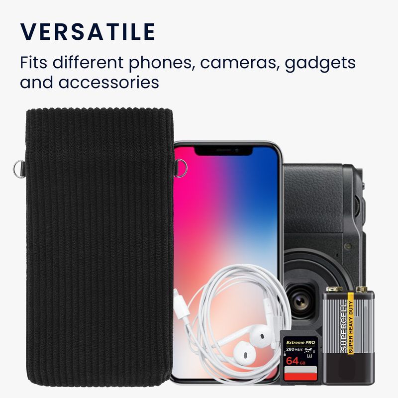 Laptop, Telefoane si Tablete - Telefoane mobile si accesorii - Accesorii Telefoane - Huse telefoane - Husa Kwmobile, inchidere magnetica, protectie la praf, textil, nailon, negru - Infinity.ro