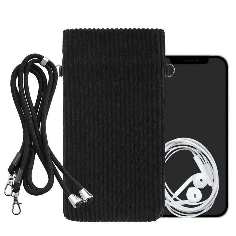 Laptop, Telefoane si Tablete - Telefoane mobile si accesorii - Accesorii Telefoane - Huse telefoane - Husa Kwmobile, inchidere magnetica, protectie la praf, textil, nailon, negru - Infinity.ro