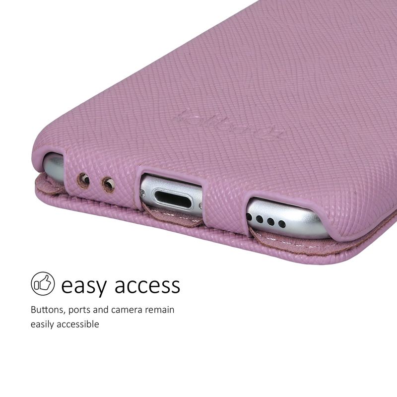 Laptop, Telefoane si Tablete - Telefoane mobile si accesorii - Accesorii Telefoane - Huse telefoane - Husa tip flip Kalibri pentru iPhone SE (2022)/SE (2020)/8/7, protectie la zgarieturi, piele naturala, mov - Infinity.ro