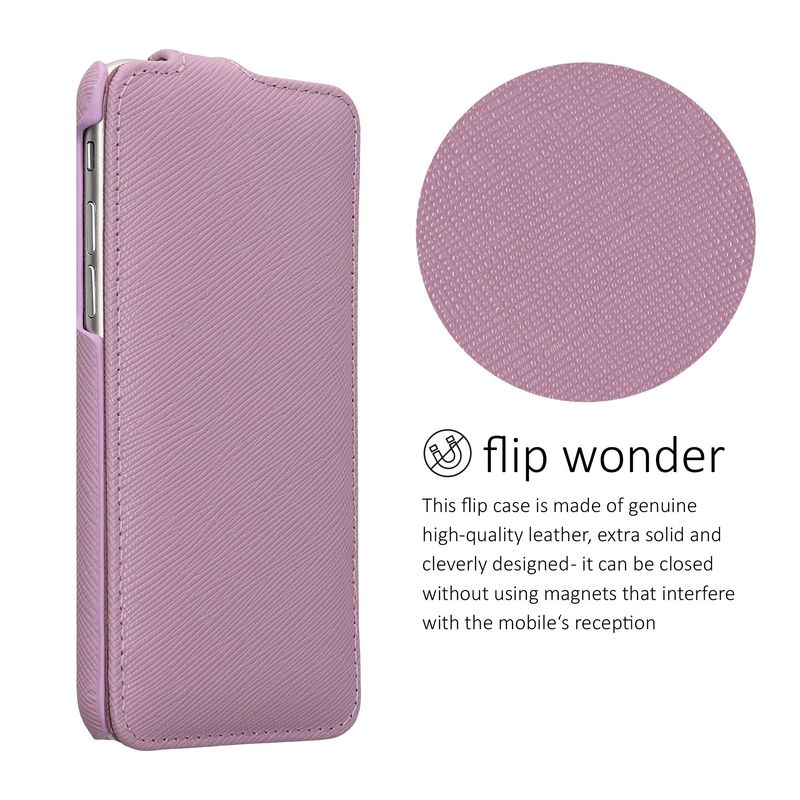 Laptop, Telefoane si Tablete - Telefoane mobile si accesorii - Accesorii Telefoane - Huse telefoane - Husa tip flip Kalibri pentru iPhone SE (2022)/SE (2020)/8/7, protectie la zgarieturi, piele naturala, mov - Infinity.ro