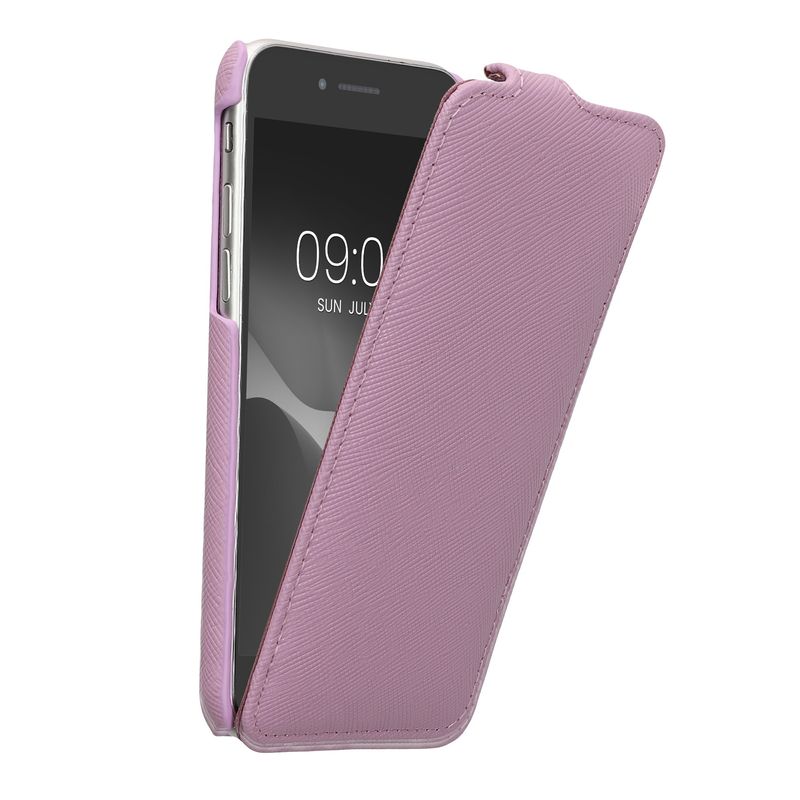 Laptop, Telefoane si Tablete - Telefoane mobile si accesorii - Accesorii Telefoane - Huse telefoane - Husa tip flip Kalibri pentru iPhone SE (2022)/SE (2020)/8/7, protectie la zgarieturi, piele naturala, mov - Infinity.ro