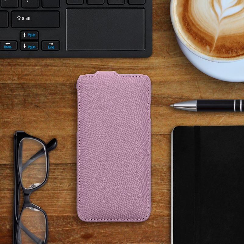 Laptop, Telefoane si Tablete - Telefoane mobile si accesorii - Accesorii Telefoane - Huse telefoane - Husa tip flip Kalibri pentru iPhone SE (2022)/SE (2020)/8/7, protectie la zgarieturi, piele naturala, mov - Infinity.ro