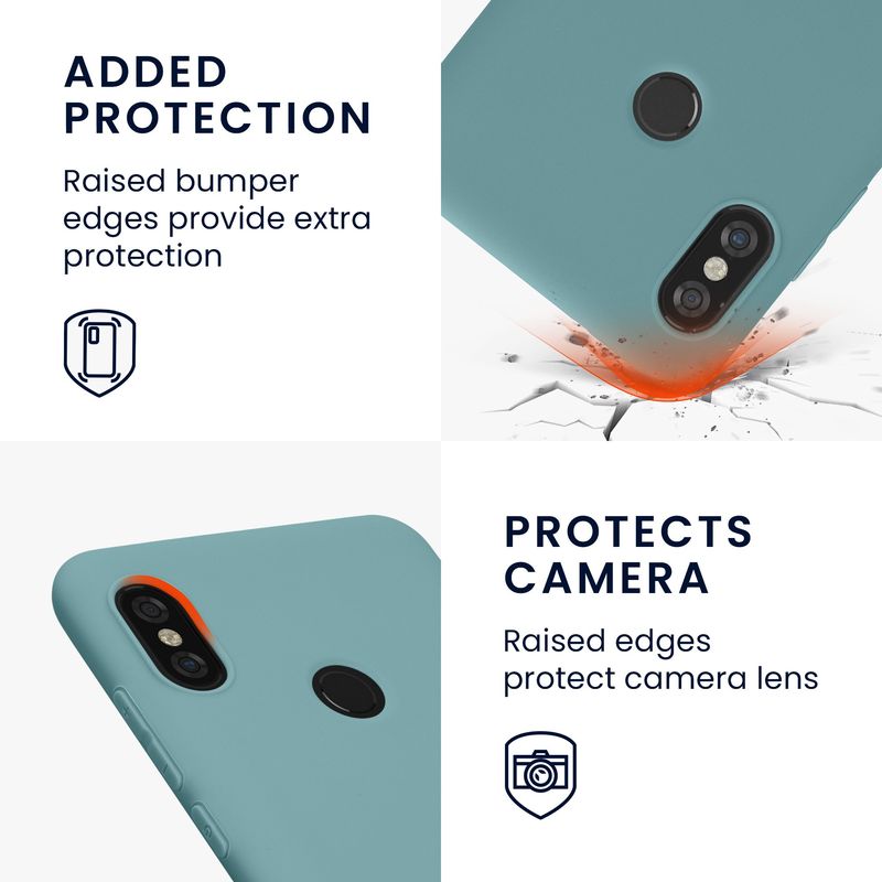 Laptop, Telefoane si Tablete - Telefoane mobile si accesorii - Accesorii Telefoane - Huse telefoane - Husa Kwmobile pentru Xiaomi Redmi Note 5 (Global Version)/Note 5 Pro, incarcare wireless, silicon, verde - Infinity.ro