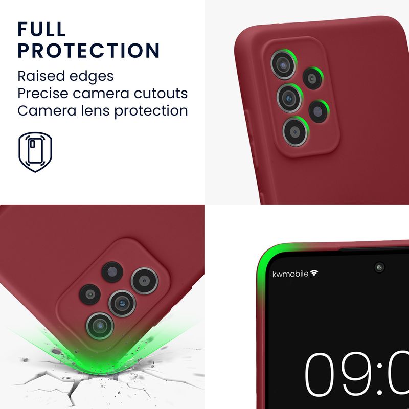Laptop, Telefoane si Tablete - Telefoane mobile si accesorii - Accesorii Telefoane - Huse telefoane - Husa Kwmobile pentru Samsung Galaxy A52/Galaxy A52 5G/Galaxy A52s 5G, protectie la zgarieturi, silicon, visiniu - Infinity.ro