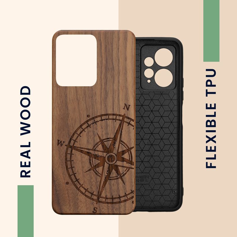 Laptop, Telefoane si Tablete - Telefoane mobile si accesorii - Accesorii Telefoane - Huse telefoane - Husa tip bumper Kwmobile pentru Xiaomi Redmi Note 12 (4G), anti-alunecare, lemn, TPU, maro - Infinity.ro