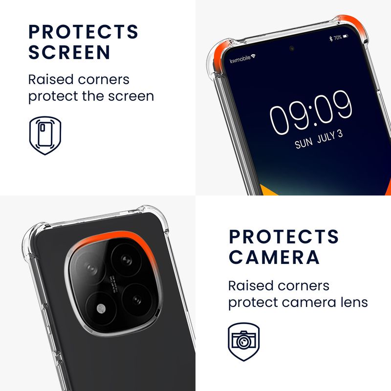 Laptop, Telefoane si Tablete - Telefoane mobile si accesorii - Accesorii Telefoane - Huse telefoane - Husa Kwmobile pentru Xiaomi Redmi Note 14 Pro+ 5G/Redmi Note 14 Pro Plus 5G, antisoc, TPU, transparent, negru - Infinity.ro