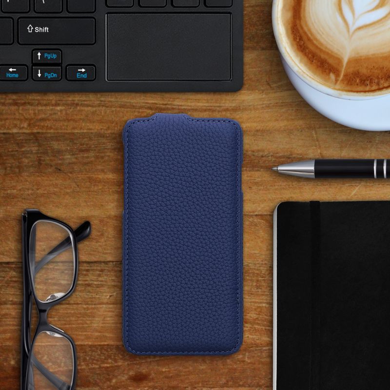 Laptop, Telefoane si Tablete - Telefoane mobile si accesorii - Accesorii Telefoane - Huse telefoane - Husa tip flip Kalibri pentru iPhone SE (2022)/SE (2020)/8/7, protectie la zgarieturi, piele naturala, albastru - Infinity.ro