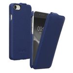 Laptop, Telefoane si Tablete - Telefoane mobile si accesorii - Accesorii Telefoane - Huse telefoane - Husa tip flip Kalibri pentru iPhone SE (2022)/SE (2020)/8/7, protectie la zgarieturi, piele naturala, albastru - Infinity.ro