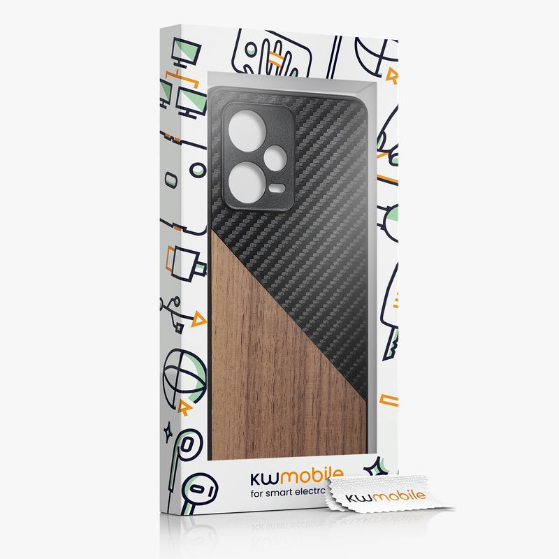 Laptop, Telefoane si Tablete - Telefoane mobile si accesorii - Accesorii Telefoane - Huse telefoane - Husa tip bumper Kwmobile pentru Xiaomi Redmi Note 12 Pro Plus 5G/Note 12 Pro Plus 5G, protectie la socuri, lemn, TPU - Infinity.ro