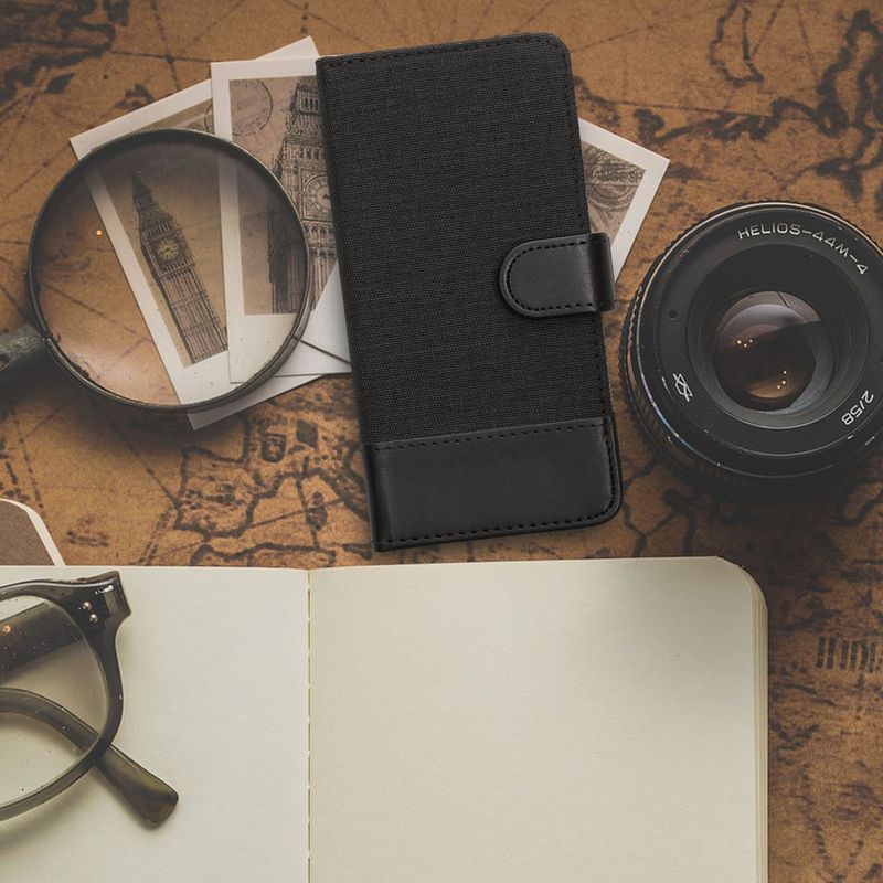 Laptop, Telefoane si Tablete - Telefoane mobile si accesorii - Accesorii Telefoane - Huse telefoane - Husa tip portofel Kwmobile pentru Google Pixel 9a, inchidere magnetica, buzunar card, piele ecologica, textil, negru - Infinity.ro