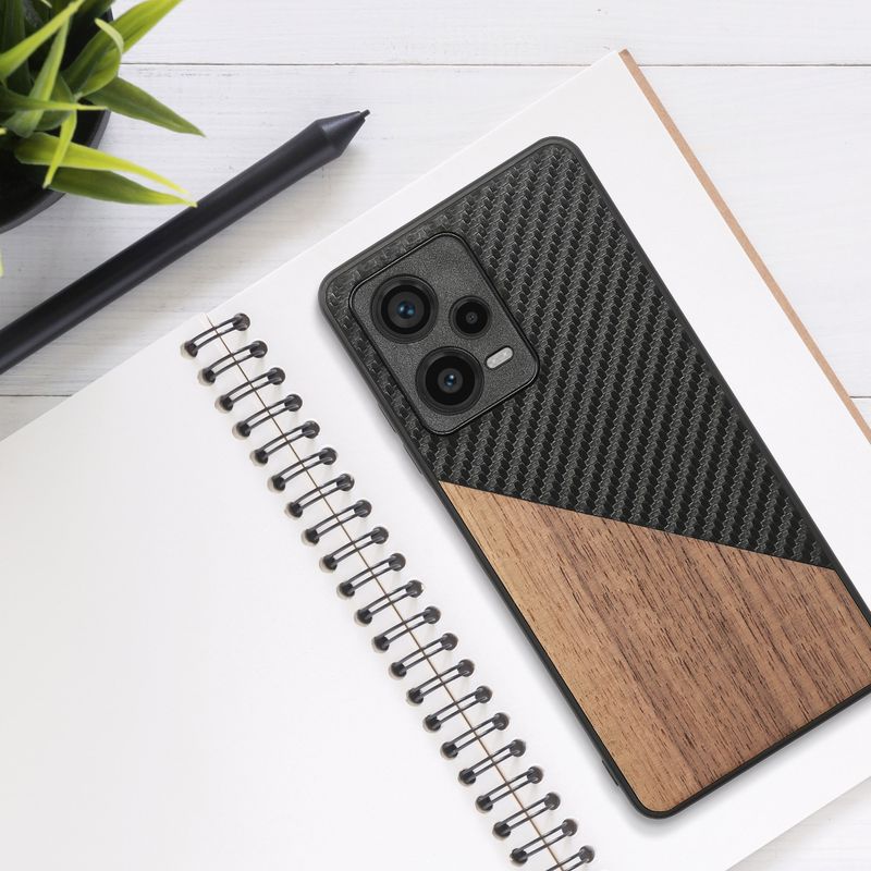 Laptop, Telefoane si Tablete - Telefoane mobile si accesorii - Accesorii Telefoane - Huse telefoane - Husa tip bumper Kwmobile pentru Xiaomi Redmi Note 12 Pro Plus 5G/Note 12 Pro Plus 5G, protectie la socuri, lemn, TPU - Infinity.ro