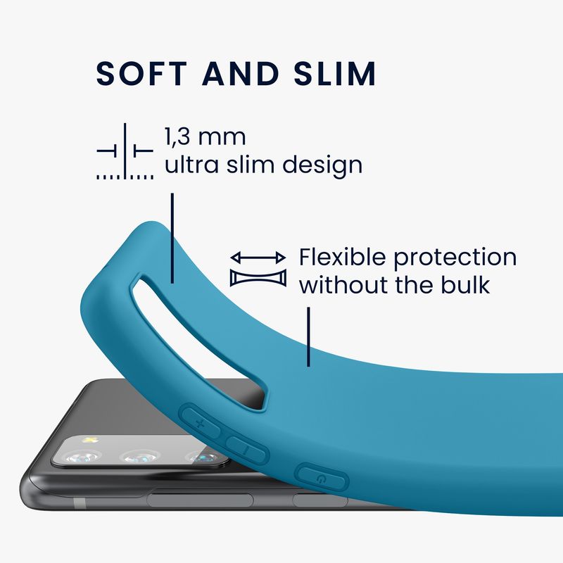 Laptop, Telefoane si Tablete - Telefoane mobile si accesorii - Accesorii Telefoane - Huse telefoane - Husa Kwmobile pentru Samsung Galaxy S20 Fan Edition/S20 Fan Edition 5G, incarcare wireless, silicon, albastru - Infinity.ro
