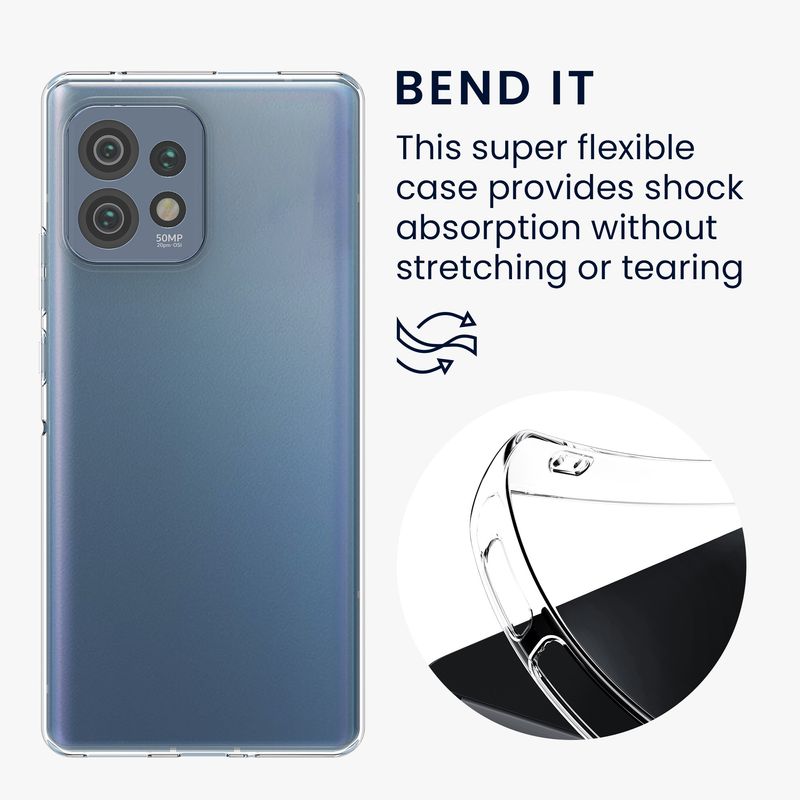 Laptop, Telefoane si Tablete - Telefoane mobile si accesorii - Accesorii Telefoane - Huse telefoane - Husa Kwmobile pentru Motorola Edge 40 Pro/Edge+ (2023), protectie la socuri, silicon, transparent - Infinity.ro