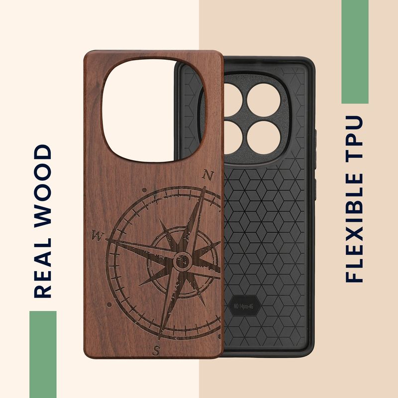 Laptop, Telefoane si Tablete - Telefoane mobile si accesorii - Accesorii Telefoane - Huse telefoane - Husa tip bumper Kwmobile pentru Xiaomi Redmi Note 14 Pro 4G, anti-alunecare, lemn, TPU, maro - Infinity.ro
