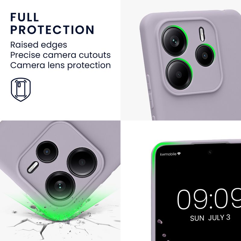 Laptop, Telefoane si Tablete - Telefoane mobile si accesorii - Accesorii Telefoane - Huse telefoane - Husa Kwmobile pentru Xiaomi Redmi Note 14 5G, anti-alunecare, silicon, lavanda - Infinity.ro