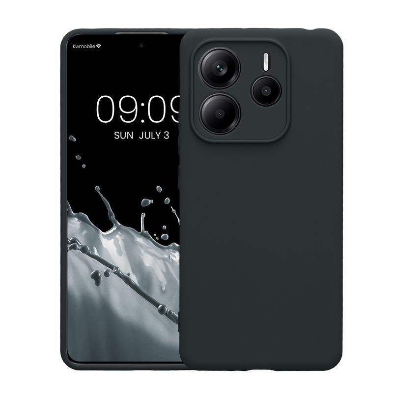 Laptop, Telefoane si Tablete - Telefoane mobile si accesorii - Accesorii Telefoane - Huse telefoane - Husa Kwmobile pentru Xiaomi Redmi Note 14 5G, anti-alunecare, silicon, afine - Infinity.ro