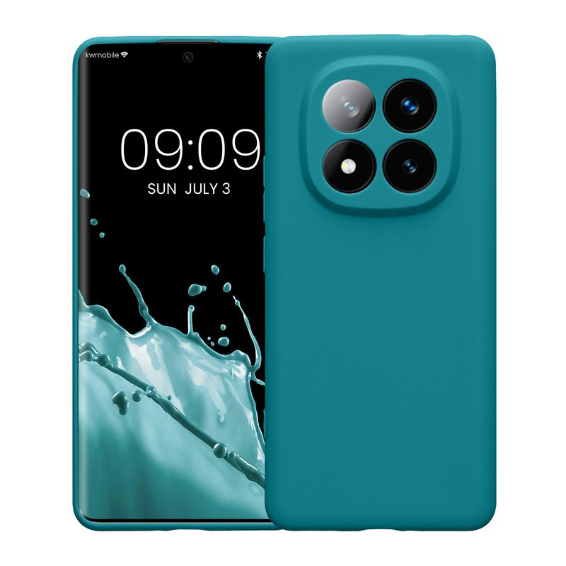 Laptop, Telefoane si Tablete - Telefoane mobile si accesorii - Accesorii Telefoane - Huse telefoane - Husa Kwmobile pentru Xiaomi Redmi Note 14 Pro+ 5G/Redmi Note 14 Pro Plus 5G, anti-alunecare, silicon, turcoaz - Infinity.ro