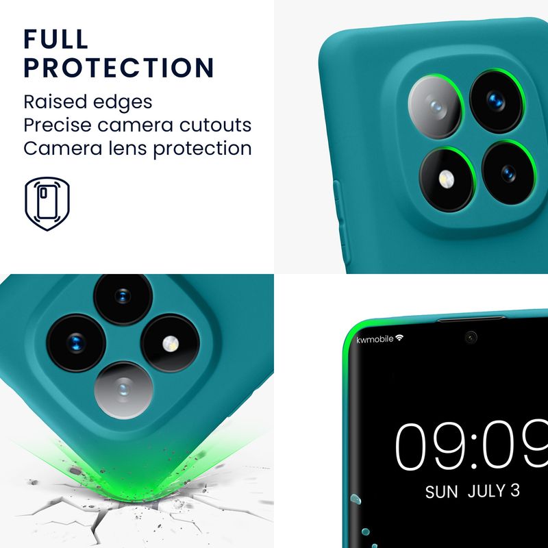 Laptop, Telefoane si Tablete - Telefoane mobile si accesorii - Accesorii Telefoane - Huse telefoane - Husa Kwmobile pentru Xiaomi Redmi Note 14 Pro+ 5G/Redmi Note 14 Pro Plus 5G, anti-alunecare, silicon, turcoaz - Infinity.ro