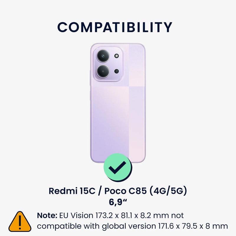 Laptop, Telefoane si Tablete - Telefoane mobile si accesorii - Accesorii Telefoane - Huse telefoane - Husa Kwmobile pentru Xiaomi Redmi 15C 5G, anti-alunecare, silicon, albastru - Infinity.ro