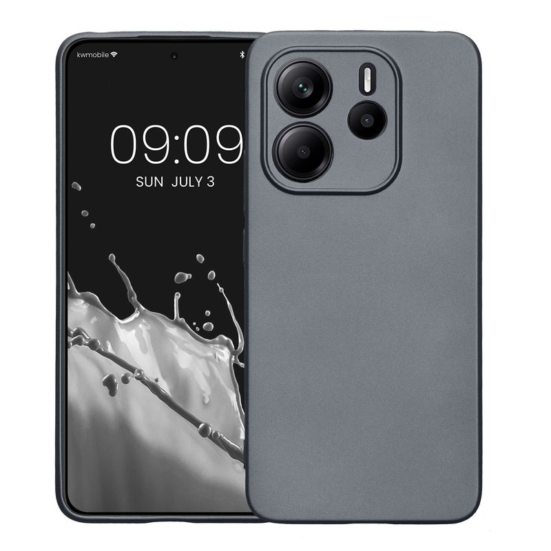 Laptop, Telefoane si Tablete - Telefoane mobile si accesorii - Accesorii Telefoane - Huse telefoane - Husa Kwmobile pentru Xiaomi Redmi Note 14 4G, anti-alunecare, protectie la zgarieturi, silicon, gri - Infinity.ro