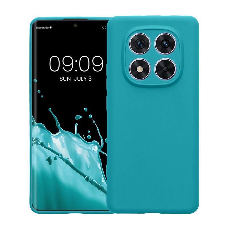 Laptop, Telefoane si Tablete - Telefoane mobile si accesorii - Accesorii Telefoane - Huse telefoane - Husa Kwmobile pentru Xiaomi Redmi Note 14 Pro 5G/Poco X7, anti-alunecare, protectie la zgarieturi, silicon, turcoaz mat - Infinity.ro