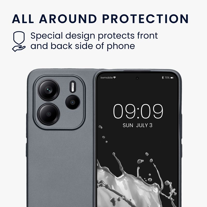 Laptop, Telefoane si Tablete - Telefoane mobile si accesorii - Accesorii Telefoane - Huse telefoane - Husa Kwmobile pentru Xiaomi Redmi Note 14 4G, anti-alunecare, protectie la zgarieturi, silicon, gri - Infinity.ro