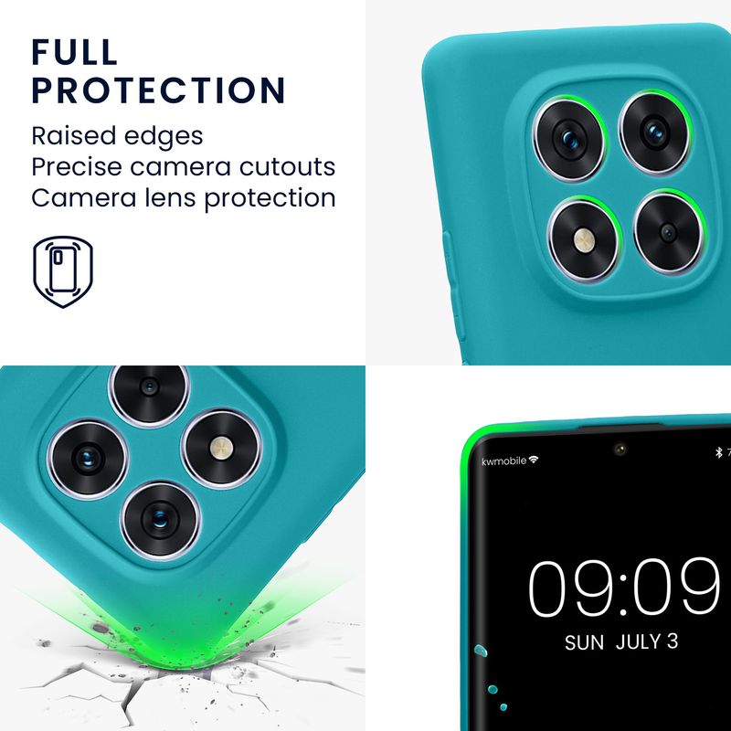 Laptop, Telefoane si Tablete - Telefoane mobile si accesorii - Accesorii Telefoane - Huse telefoane - Husa Kwmobile pentru Xiaomi Redmi Note 14 Pro 5G/Poco X7, anti-alunecare, protectie la zgarieturi, silicon, turcoaz mat - Infinity.ro