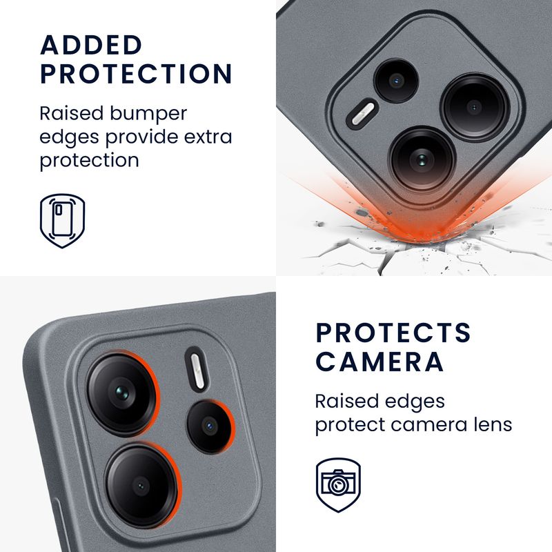 Laptop, Telefoane si Tablete - Telefoane mobile si accesorii - Accesorii Telefoane - Huse telefoane - Husa Kwmobile pentru Xiaomi Redmi Note 14 4G, anti-alunecare, protectie la zgarieturi, silicon, gri - Infinity.ro