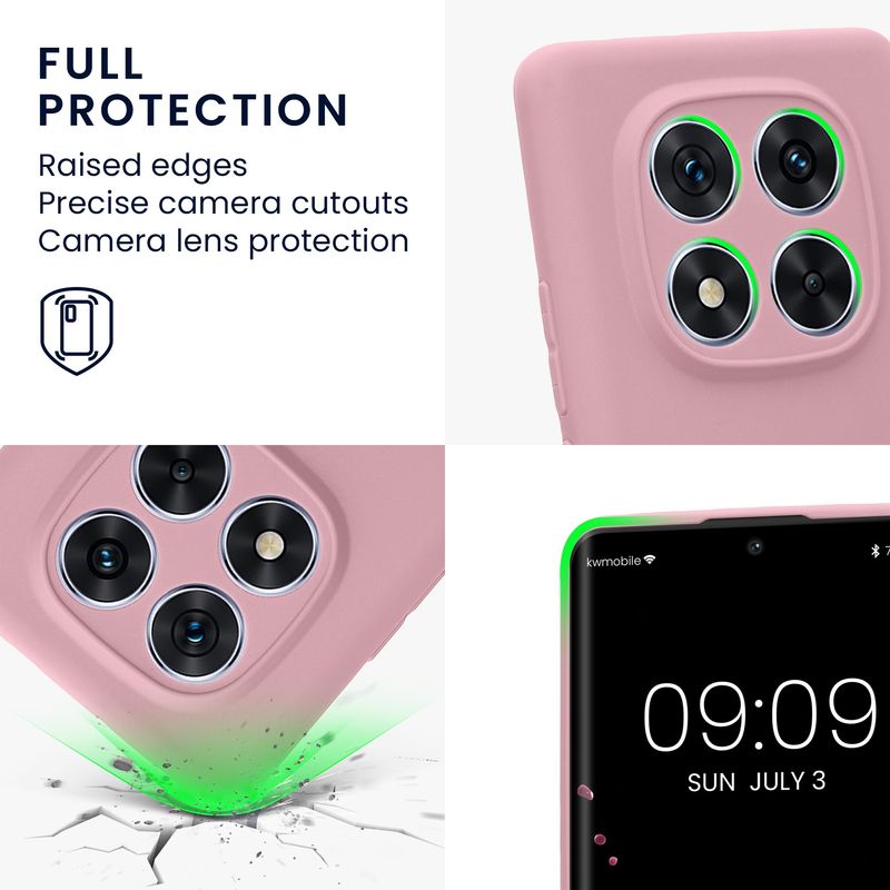 Laptop, Telefoane si Tablete - Telefoane mobile si accesorii - Accesorii Telefoane - Huse telefoane - Husa Kwmobile pentru Xiaomi Redmi Note 14 Pro 5G/Poco X7, anti-alunecare, silicon, roz antic - Infinity.ro