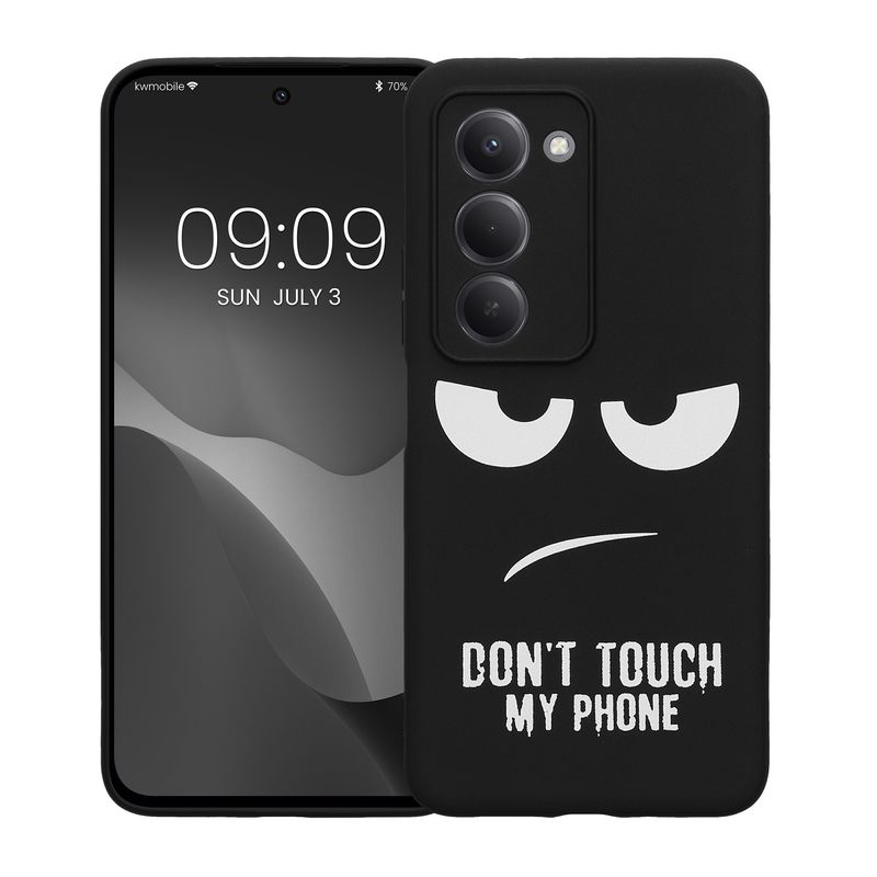 Laptop, Telefoane si Tablete - Telefoane mobile si accesorii - Accesorii Telefoane - Huse telefoane - Husa Kwmobile pentru Xiaomi Redmi 15 5G, anti-alunecare, silicon, alb, negru - Infinity.ro