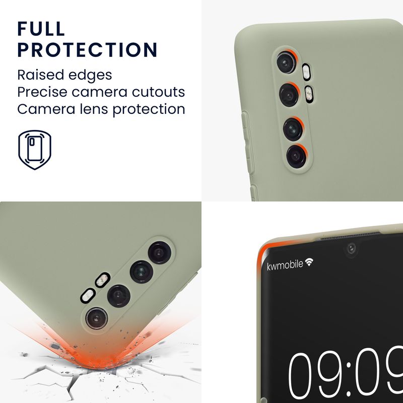 Laptop, Telefoane si Tablete - Telefoane mobile si accesorii - Accesorii Telefoane - Huse telefoane - Husa Kwmobile pentru Xiaomi Mi Note 10 Lite, anti-alunecare, silicon, verde - Infinity.ro