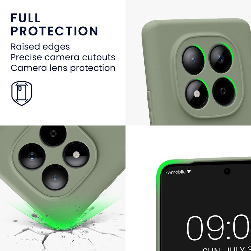 Laptop, Telefoane si Tablete - Telefoane mobile si accesorii - Accesorii Telefoane - Huse telefoane - Husa Kwmobile pentru Xiaomi Redmi Note 15 4G/Redmi Note 15 5G/Poco M8 5G, anti-alunecare, silicon, verde - Infinity.ro