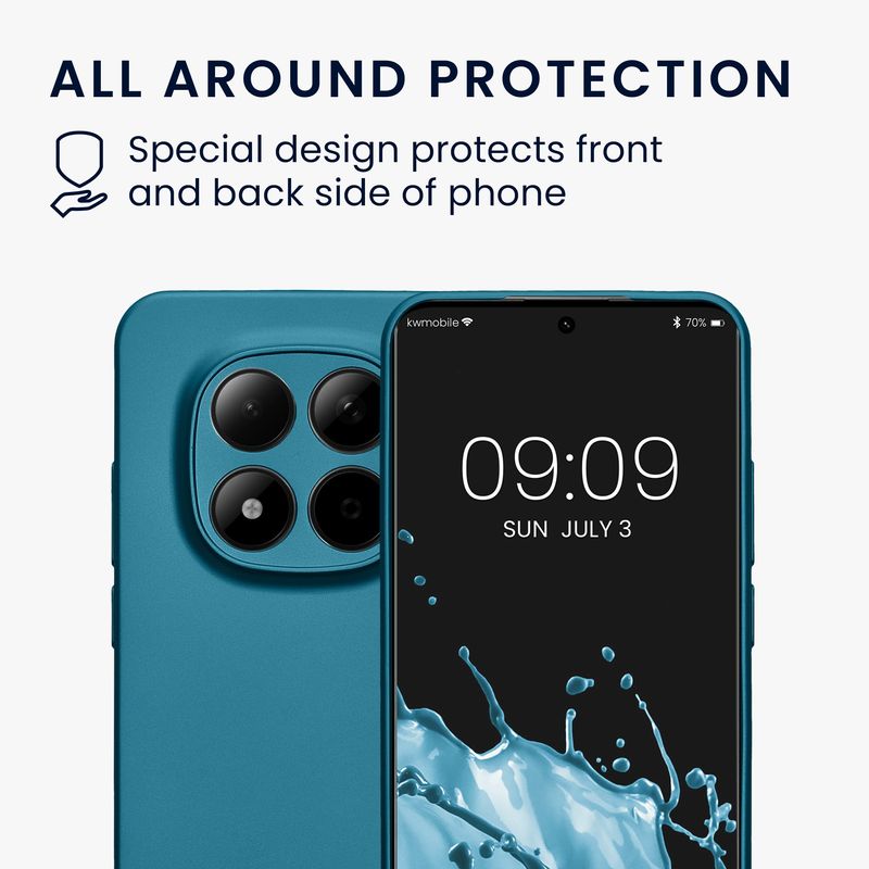 Laptop, Telefoane si Tablete - Telefoane mobile si accesorii - Accesorii Telefoane - Huse telefoane - Husa Kwmobile pentru Xiaomi Redmi Note 15 Pro 5G, anti-alunecare, silicon, albastru caraibian - Infinity.ro