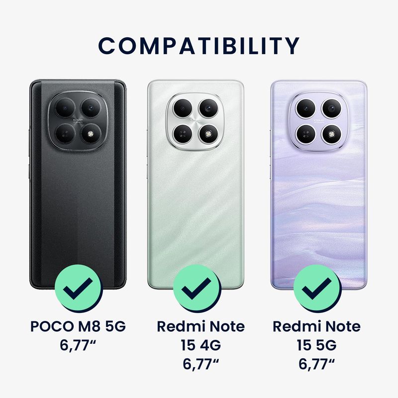 Laptop, Telefoane si Tablete - Telefoane mobile si accesorii - Accesorii Telefoane - Huse telefoane - Husa Kwmobile pentru Xiaomi Redmi Note 15 4G/Redmi Note 15 5G/Poco M8 5G, anti-alunecare, silicon, gri - Infinity.ro