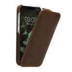 Laptop, Telefoane si Tablete - Telefoane mobile si accesorii - Accesorii Telefoane - Huse telefoane - Husa tip flip Kalibri pentru iPhone 13 mini, protectie la zgarieturi, piele naturala, maro - Infinity.ro