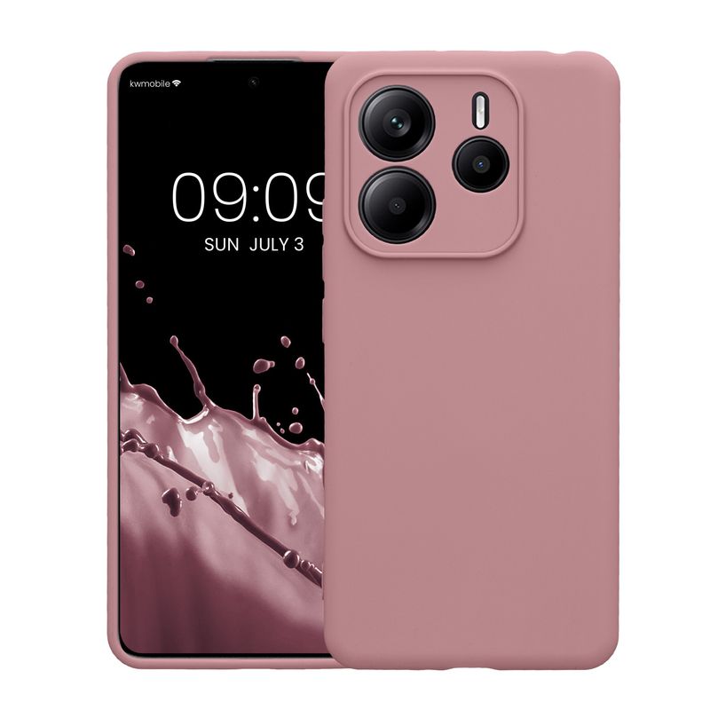 Laptop, Telefoane si Tablete - Telefoane mobile si accesorii - Accesorii Telefoane - Huse telefoane - Husa Kwmobile pentru Xiaomi Redmi Note 14 5G, anti-alunecare, silicon, roz antic - Infinity.ro