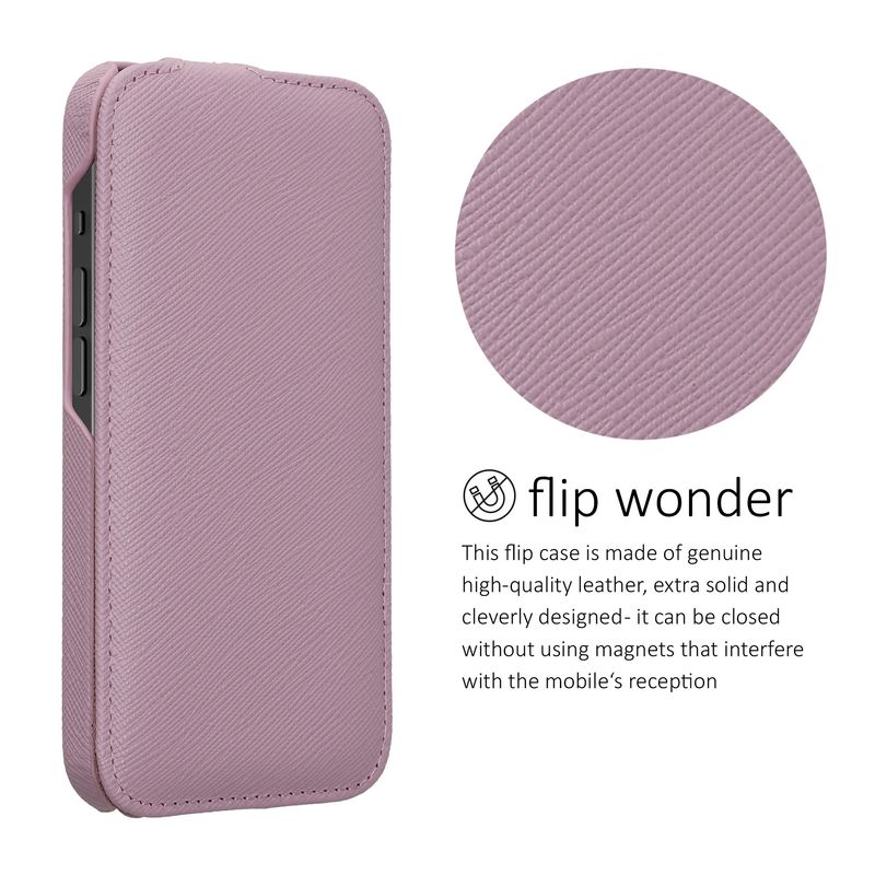 Laptop, Telefoane si Tablete - Telefoane mobile si accesorii - Accesorii Telefoane - Huse telefoane - Husa tip flip Kalibri pentru iPhone 17e/16e, protectie la zgarieturi, protectie la praf, piele naturala, mov - Infinity.ro