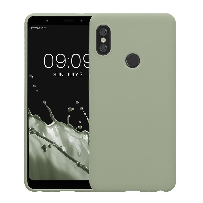 Laptop, Telefoane si Tablete - Telefoane mobile si accesorii - Accesorii Telefoane - Huse telefoane - Husa Kwmobile pentru Xiaomi Redmi Note 5 (Global Version)/Note 5 Pro, incarcare wireless, anti-alunecare, silicon, verde - Infinity.ro