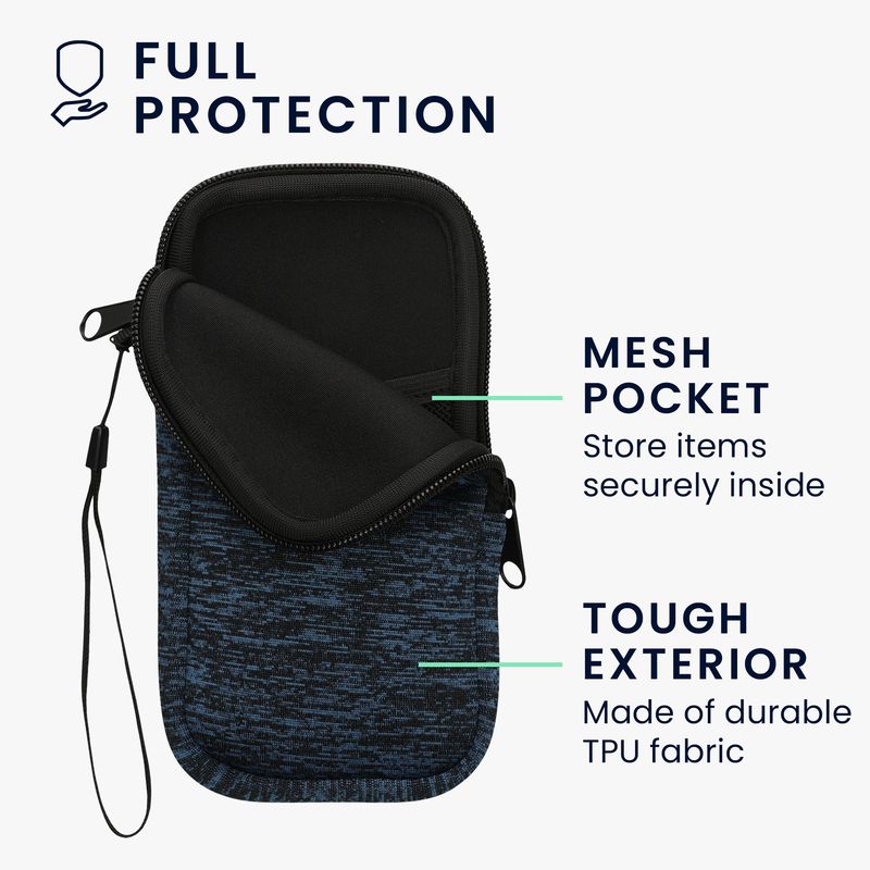 Laptop, Telefoane si Tablete - Telefoane mobile si accesorii - Accesorii Telefoane - Huse telefoane - Husa tip holster Kwmobile, anti-alunecare, protectie la zgarieturi, neopren, albastru, negru - Infinity.ro
