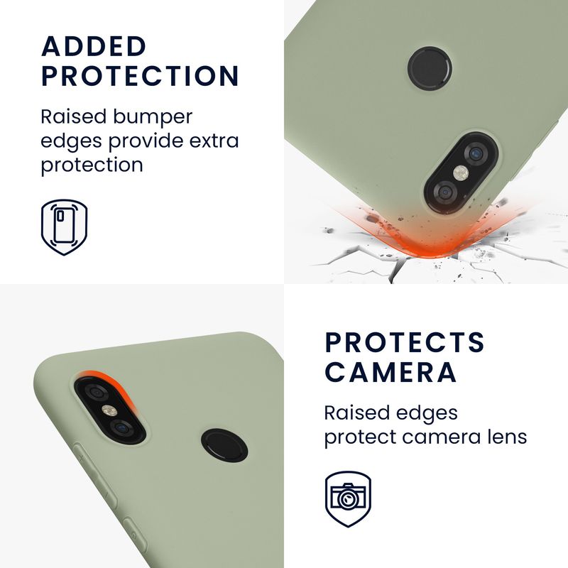 Laptop, Telefoane si Tablete - Telefoane mobile si accesorii - Accesorii Telefoane - Huse telefoane - Husa Kwmobile pentru Xiaomi Redmi Note 5 (Global Version)/Note 5 Pro, incarcare wireless, anti-alunecare, silicon, verde - Infinity.ro