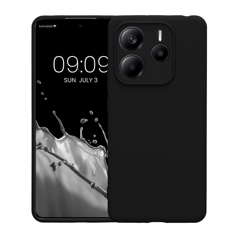 Laptop, Telefoane si Tablete - Telefoane mobile si accesorii - Accesorii Telefoane - Huse telefoane - Husa Kwmobile pentru Xiaomi Redmi Note 14 5G, anti-alunecare, silicon, negru - Infinity.ro