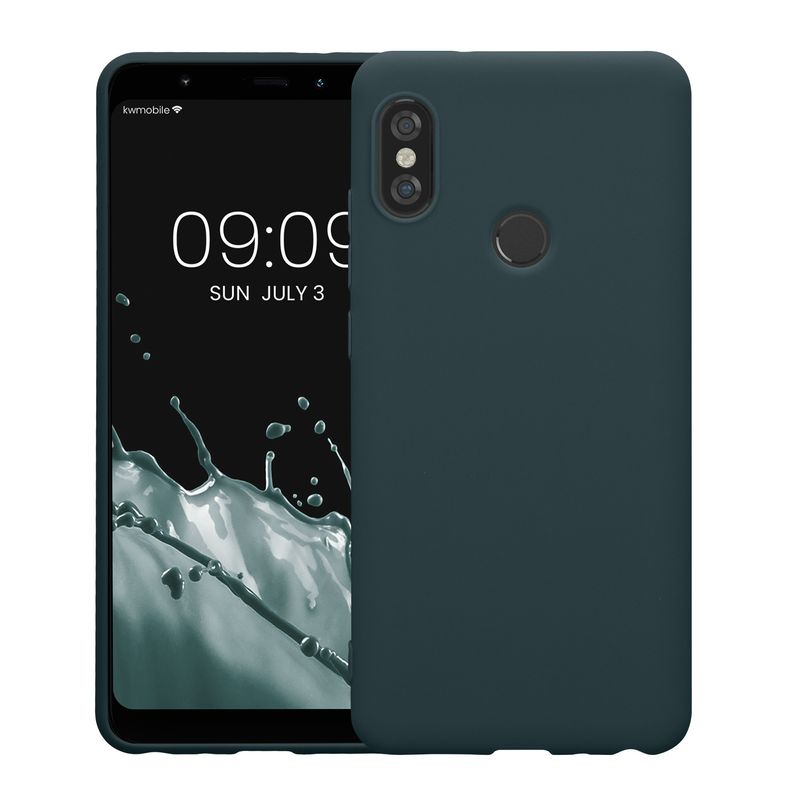 Laptop, Telefoane si Tablete - Telefoane mobile si accesorii - Accesorii Telefoane - Huse telefoane - Husa Kwmobile pentru Xiaomi Redmi Note 5 (Global Version)/Note 5 Pro, incarcare wireless, anti-alunecare, silicon, gri - Infinity.ro