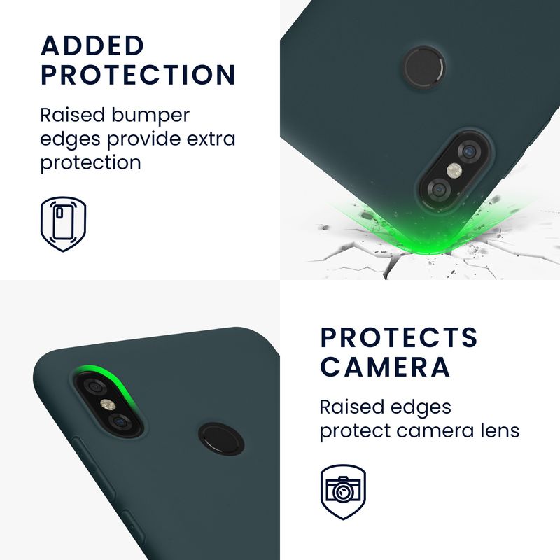 Laptop, Telefoane si Tablete - Telefoane mobile si accesorii - Accesorii Telefoane - Huse telefoane - Husa Kwmobile pentru Xiaomi Redmi Note 5 (Global Version)/Note 5 Pro, incarcare wireless, anti-alunecare, silicon, gri - Infinity.ro