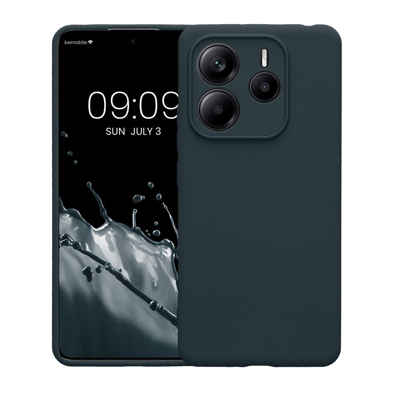 Laptop, Telefoane si Tablete - Telefoane mobile si accesorii - Accesorii Telefoane - Huse telefoane - Husa Kwmobile pentru Xiaomi Redmi Note 14 5G, anti-alunecare, silicon, ardezie - Infinity.ro