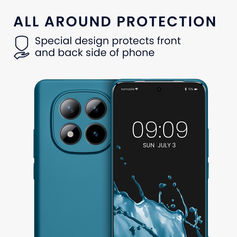 Laptop, Telefoane si Tablete - Telefoane mobile si accesorii - Accesorii Telefoane - Huse telefoane - Husa Kwmobile pentru Xiaomi Redmi Note 15 4G/Redmi Note 15 5G/Poco M8 5G, anti-alunecare, silicon, albastru caraibian - Infinity.ro